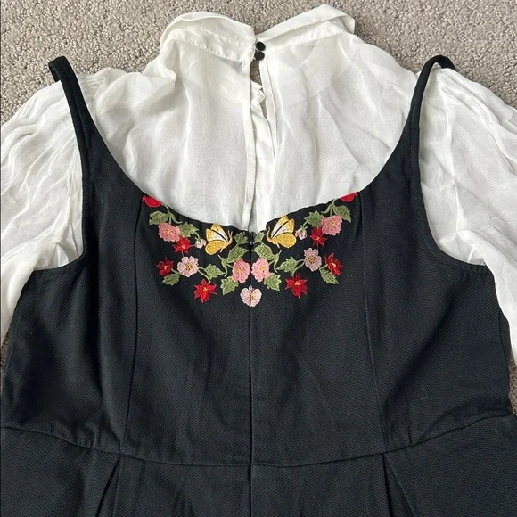 Anthropologie Maeve Long-Sleeve Embroidered Twofer Romper One-Piece Size 10 NEW - Picture 15 of 15